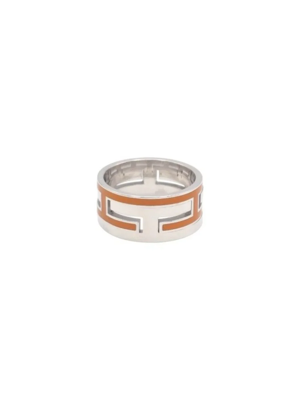 Hermes Move Ash Ring 925 Sterling Silver Orange 55